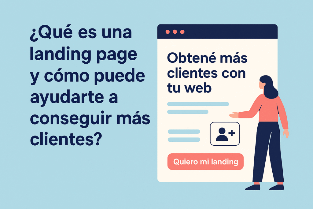 Ilustración conceptual de una landing page como herramienta de conversión.